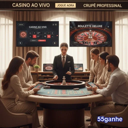 Jogadores se divertindo em um cassino ao vivo no 55ganhe.